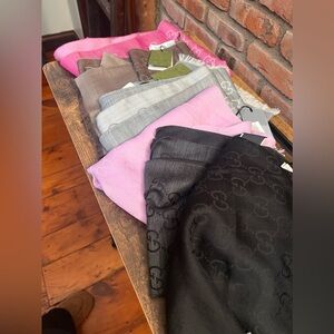 Gucci NWT silk & wool long GG shawls NEW, choose color when you buy